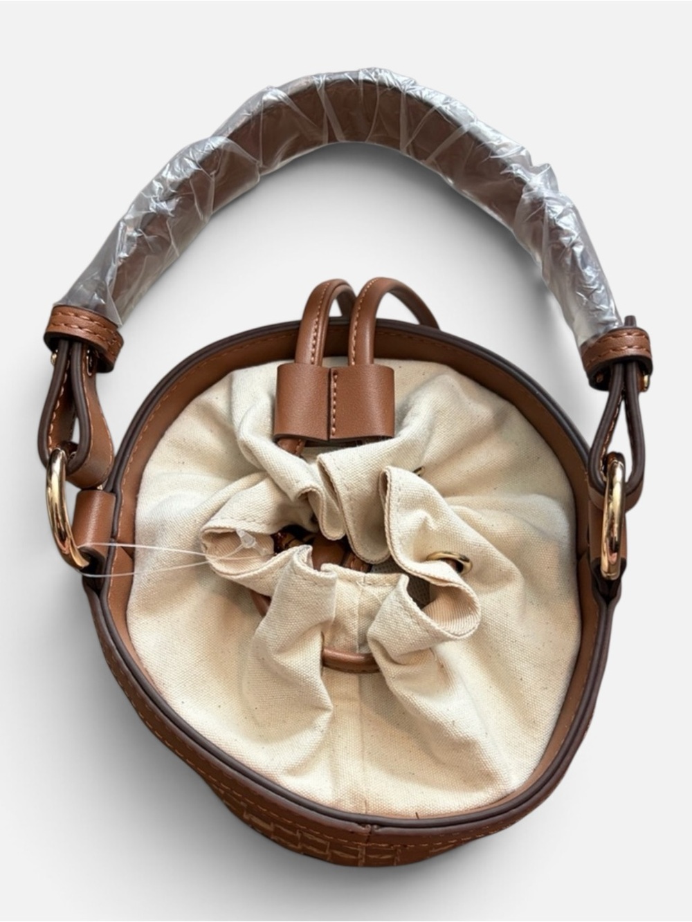 NEW Tommy Bahama 2026 Cinch Drawstring Mini Bucket Satchel Crossbody Bag NWT - Picture 7 of 13